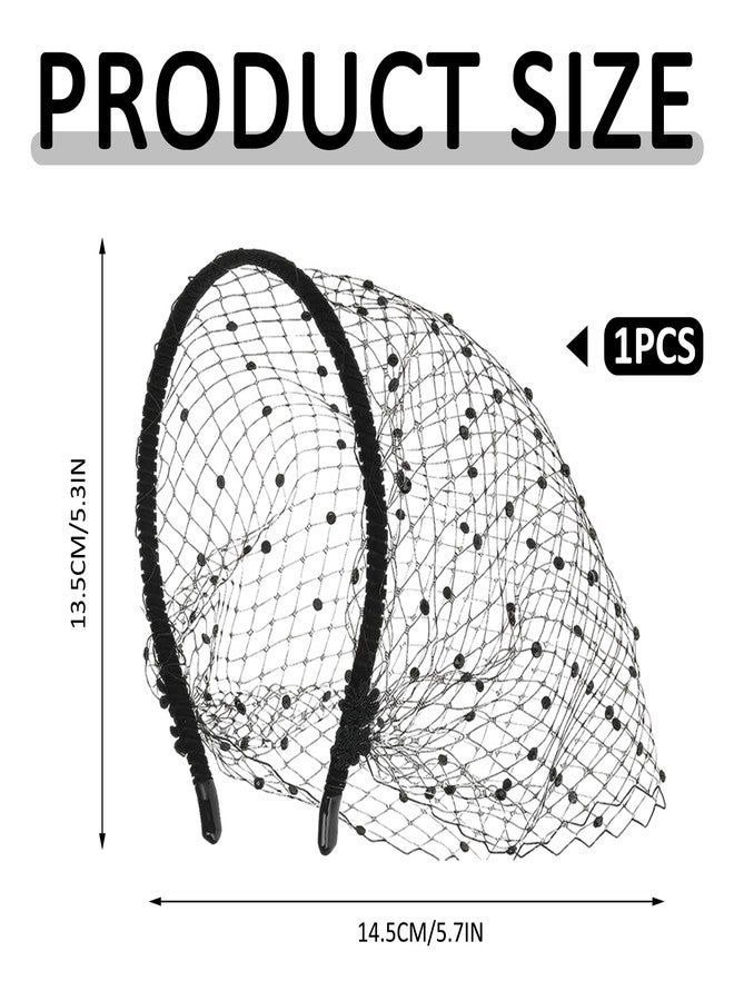 PKRFCJ Birdcage Veil, Black Fascinator Veils for Women Face Veil with Black Lace Gloves for Wedding Cocktail Party Girls Birthday Women Clothing Accessories - Image 2